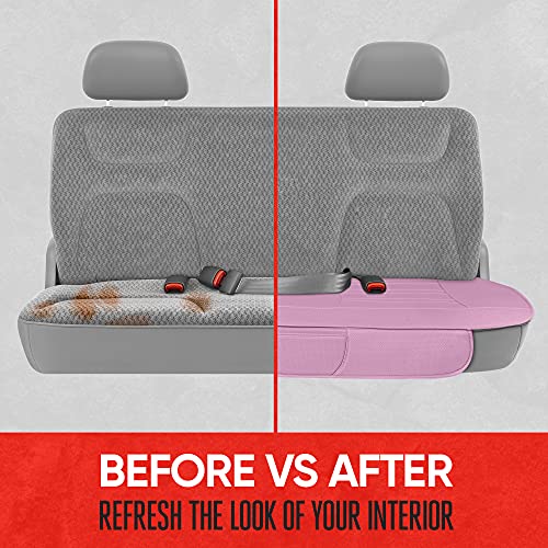 Motor Trend Beige Faux Leather 2-Pack Car Seat Cover for Front Seats, Padded Car Seat Protectors with Storage Pockets, Premium Interior Covers, Front Seat Covers for Cars Truck SUV Auto