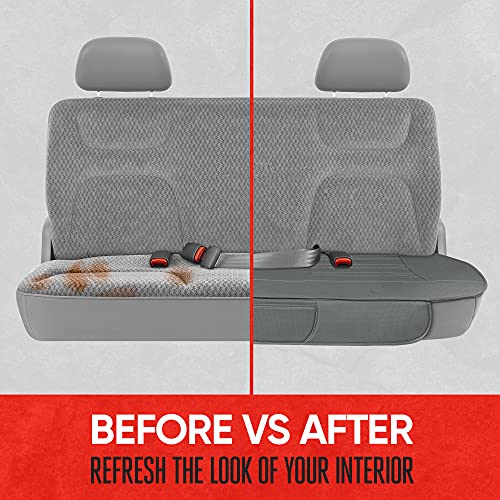 Motor Trend Beige Faux Leather 2-Pack Car Seat Cover for Front Seats, Padded Car Seat Protectors with Storage Pockets, Premium Interior Covers, Front Seat Covers for Cars Truck SUV Auto