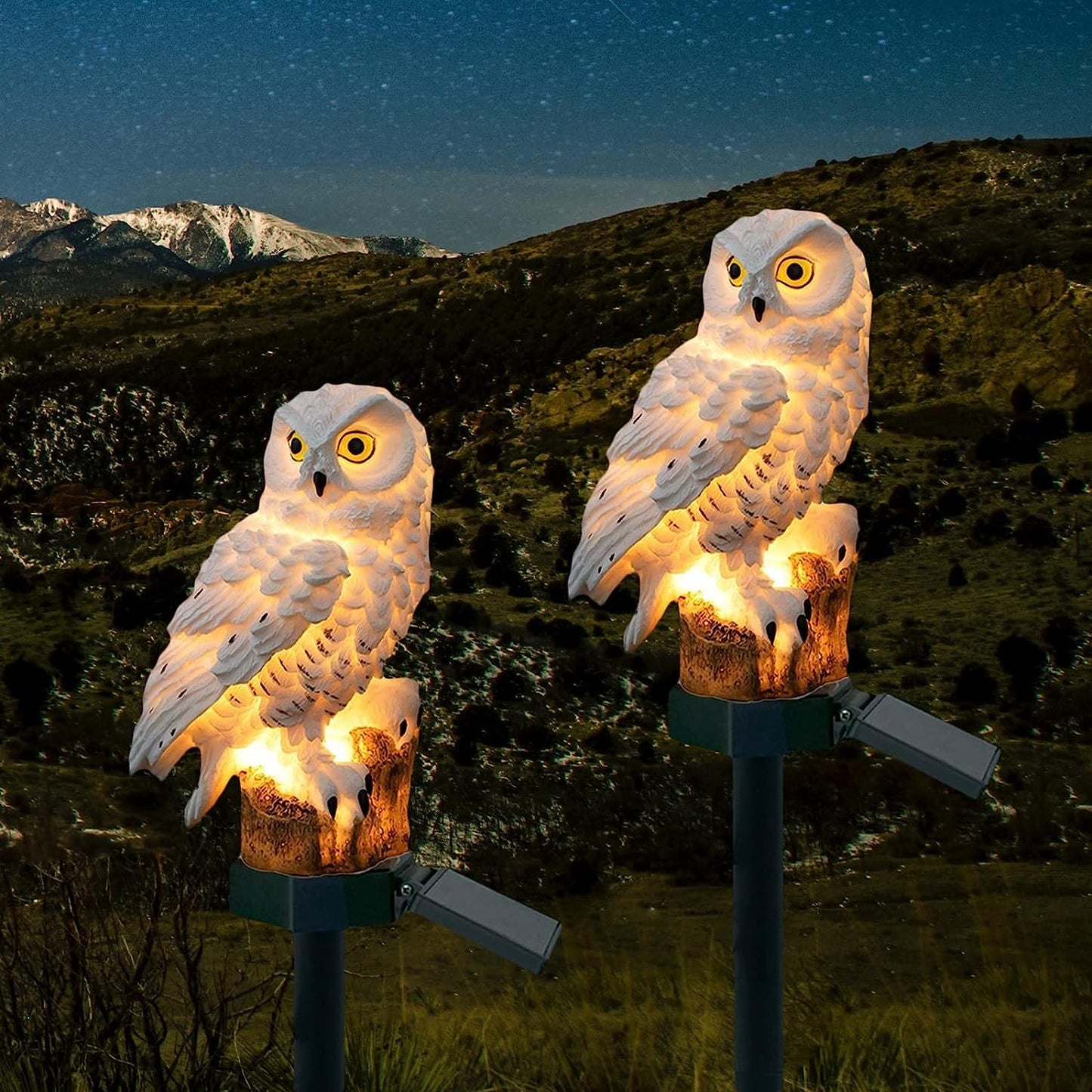 Solar Garden Light Outdoor, Owl Solar Garden Stake Light, Waterproof Warm White LED Light for Garden, Patio, Yard, Lawn, Walkway Decoration (Owl)