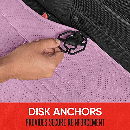 Motor Trend Beige Faux Leather 2-Pack Car Seat Cover for Front Seats, Padded Car Seat Protectors with Storage Pockets, Premium Interior Covers, Front Seat Covers for Cars Truck SUV Auto