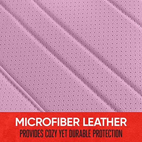 Motor Trend Beige Faux Leather 2-Pack Car Seat Cover for Front Seats, Padded Car Seat Protectors with Storage Pockets, Premium Interior Covers, Front Seat Covers for Cars Truck SUV Auto