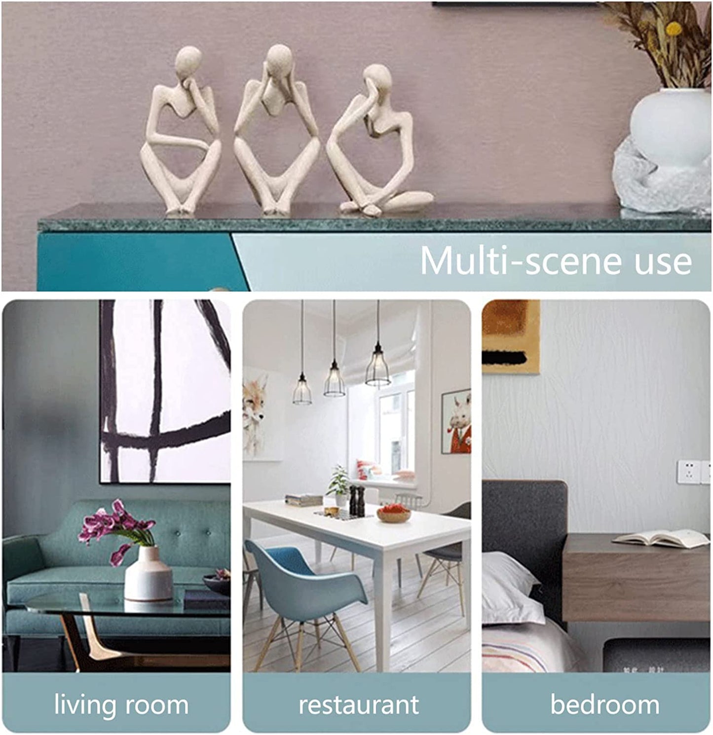 Thinker Statues and Sculptures, Sandstone Resin Thinker Statue Ornaments, Abstract Style Sculptures, Housewarming Gifts, Housewarming Decorations, Living Room Dining Desk Decorations (Right, Small)