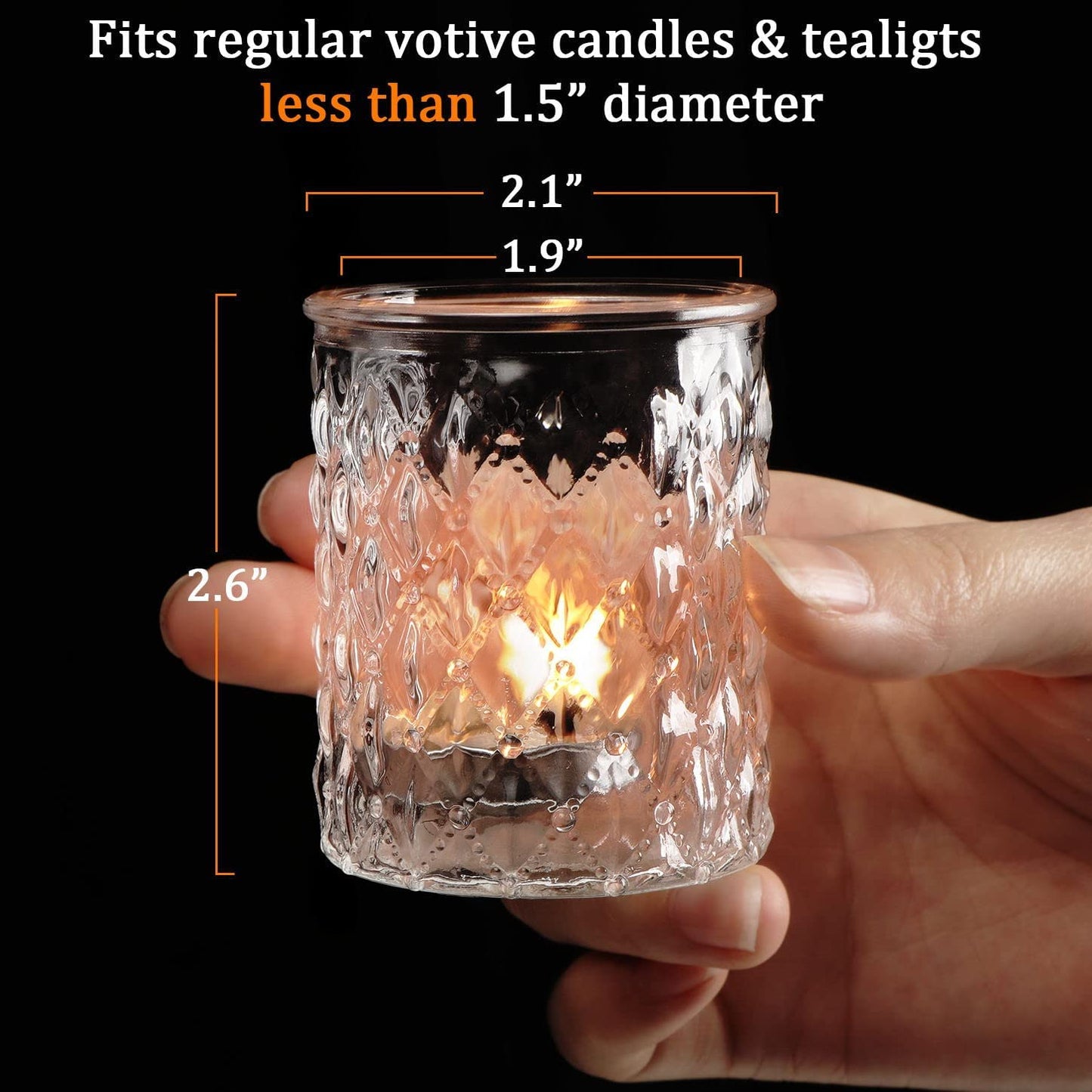 12pcs Votive Candle Holders, Clear Glass Candle Holder in Bulk, Tealight Candle Holder for Wedding Decor, Home Decor and Holiday Decor