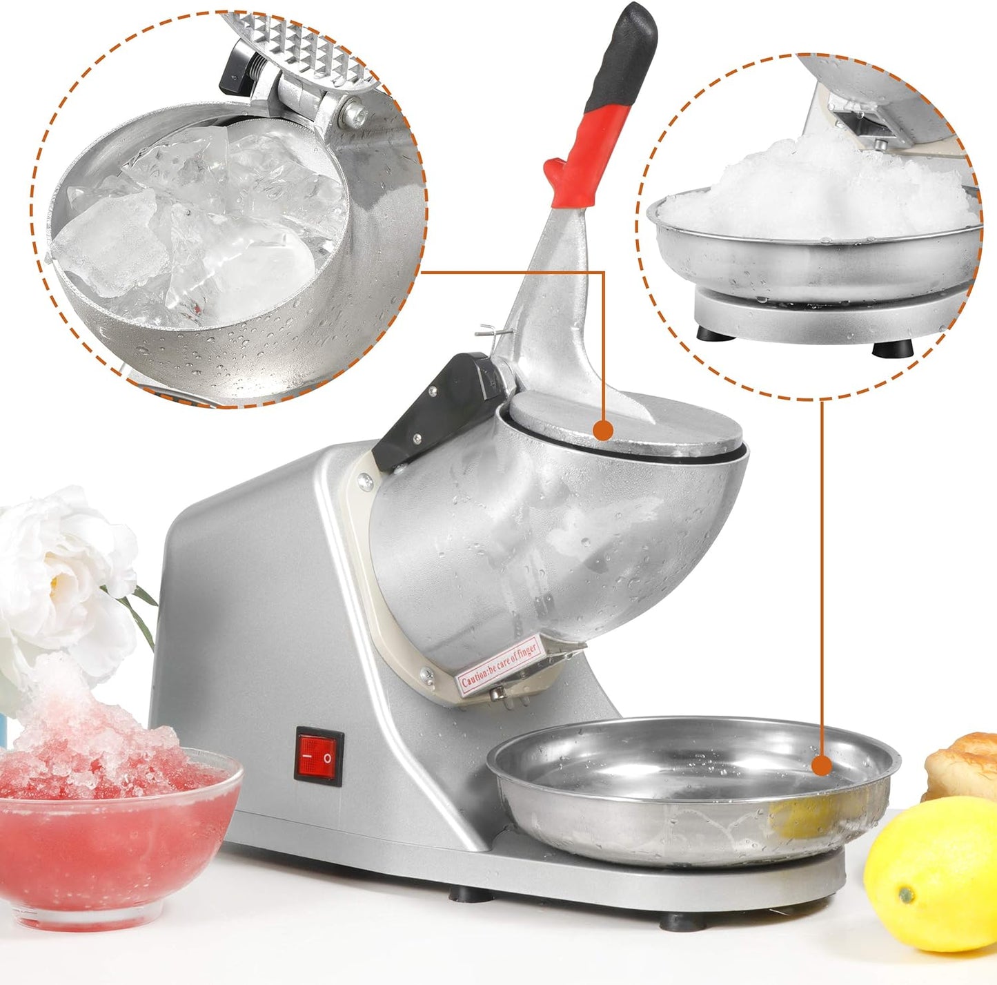 Electric Ice Crushers 300W 2000r/min w/Stainless Steel Blade Shaved Ice Snow Cone Maker Kitchen Machine