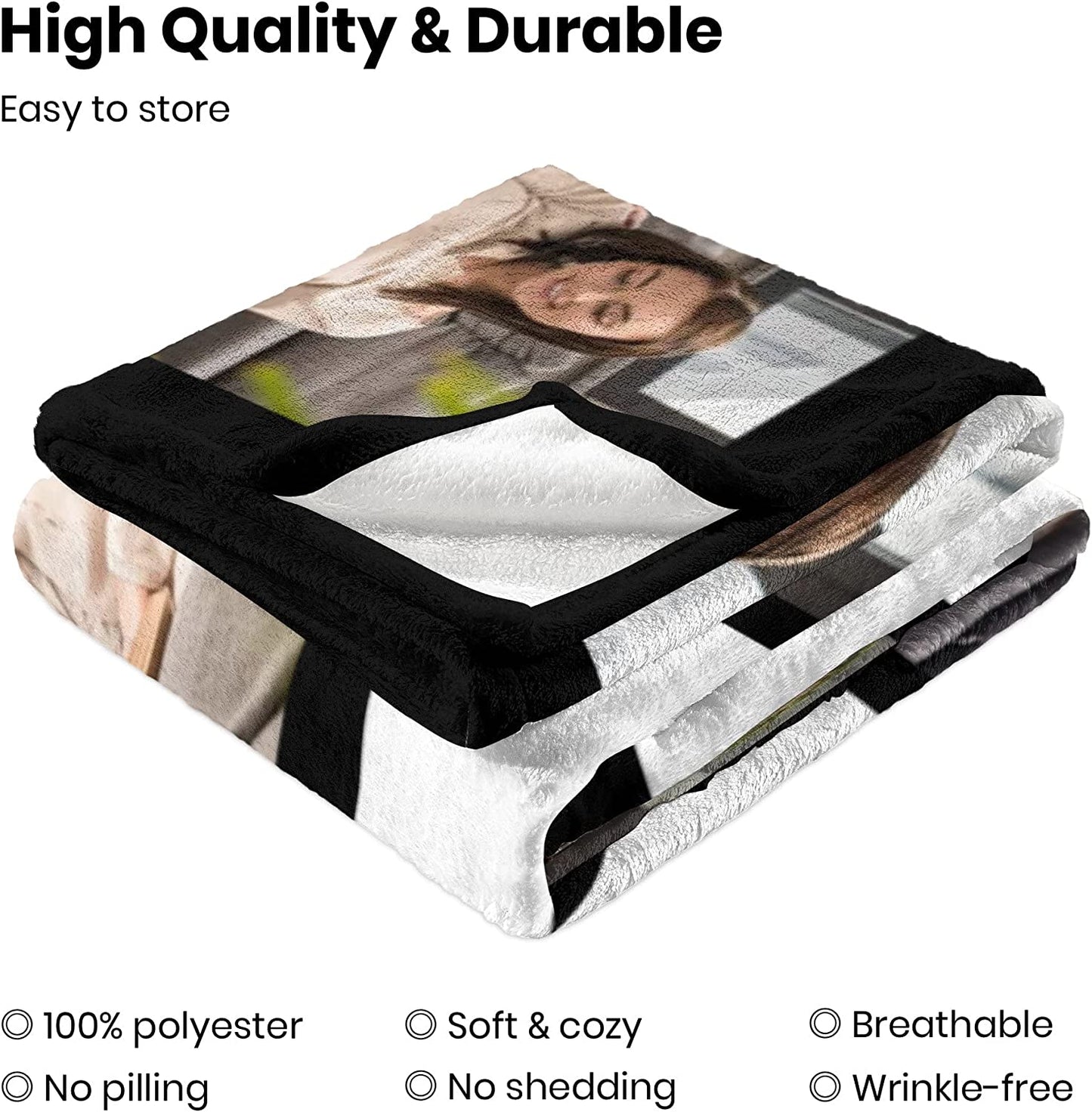 Mothers Day Birthday Gifts for Mom, Personalized Blanket with Photos to My Mom Gift from Daughter Son, Custom Mom Blanket with Pictures Text, Valentines Day for Mom Grandma Women