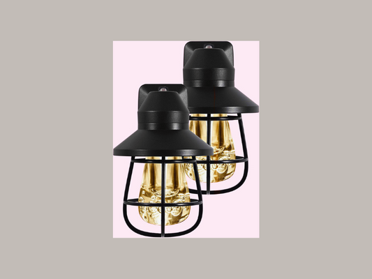 LED Vintage Night Light, Plug-in, Dusk-to-Dawn, Farmhouse, Rustic, Home Décor, UL-Certified, Ideal Nightlight for Bedroom, Bathroom, Kitchen, Hallway, 44737, Black, 2 Pack