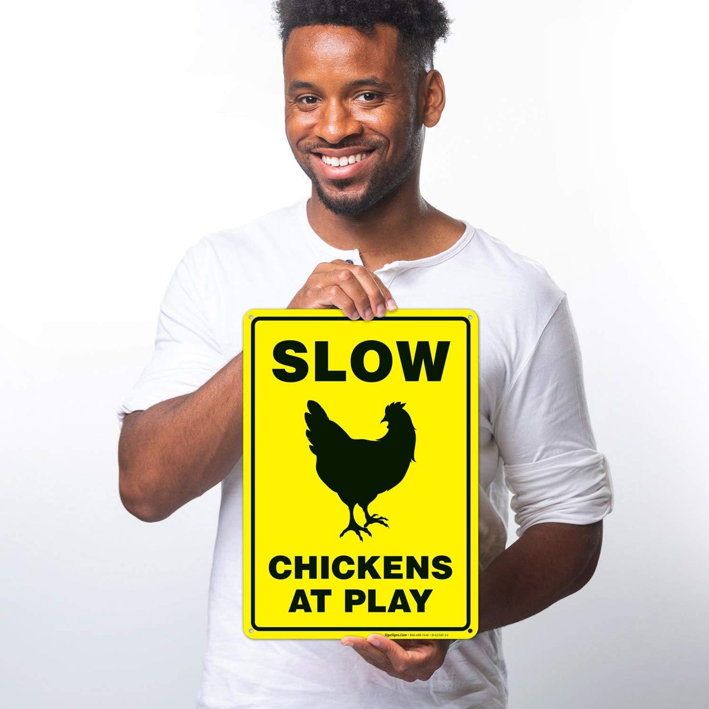 10x14" Chicken Crossing Sign, Chickens at Play, Chicken Coop Funny, Rust Free Aluminum