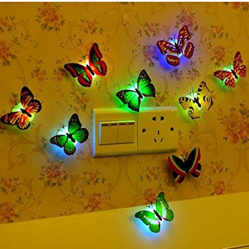 LED Butterfly Decoration Night Light 3D Butterfly Sticker Wall Light for Garden,Backyard,Lawn,Party,Festive(12PCS)