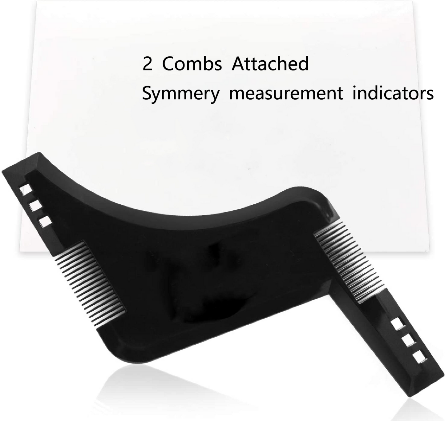 JMH Beard Shaping & Styling Tool 2 Pack for Men, Inbuilt Comb for Perfect line up & Edging, Black