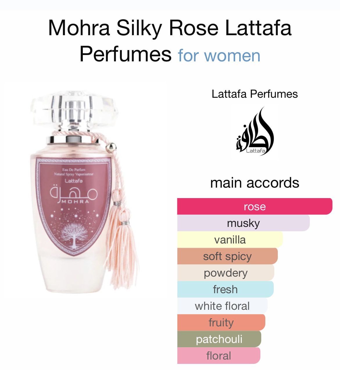 Lattafa Mohra Silky Rose EDP Perfume 100 ML