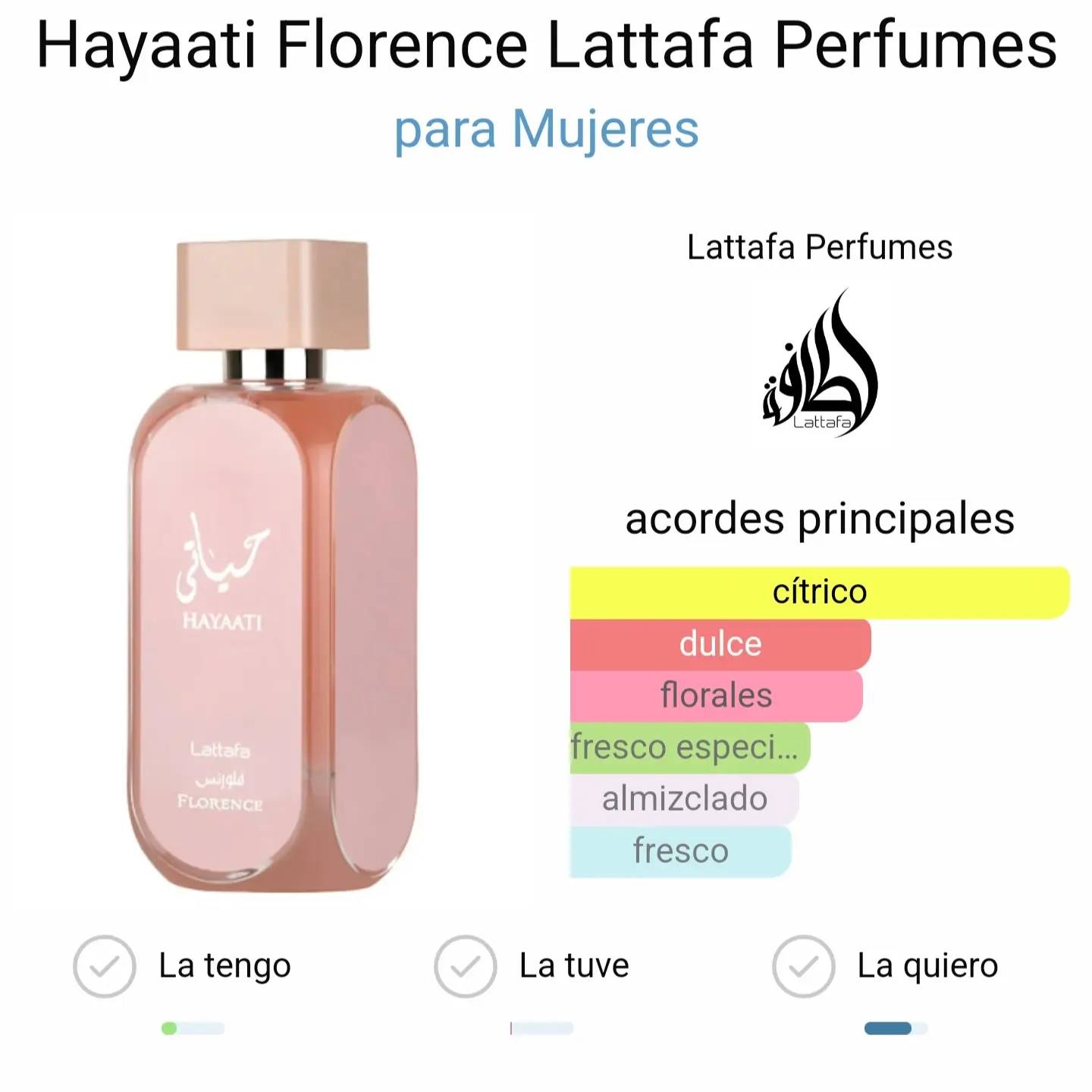 Lattafa Hayaati Florence EDP Perfume 3.4 fl oz