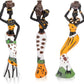 3PACK Vintage African Statue. Hand Sculpture African American Figurines. Exotic Tribal Lady African Art Piece for Home Decor. Figurines Home Decor. Room Decor for Women-Yellow