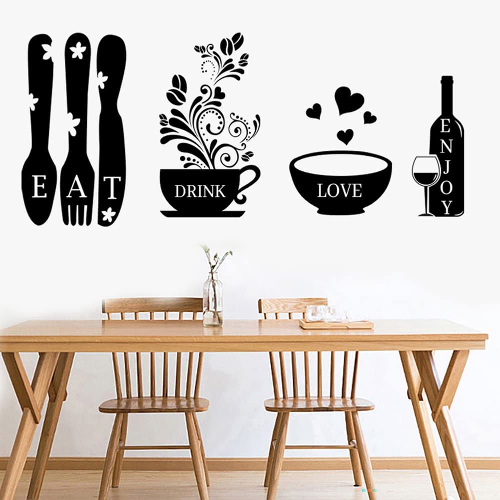 Kitchen Wall Stickers Dining Room Quotes Wall Decals The Kitchen The Heart of The Home Vinyl Wall Sign Art Decor Home Decoration Wall Decal for Kitchen Living Room Dining Room Wall Decorations.