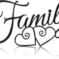 Family Wall Sign Family Wall Decor Sign Family Word Wall Art Family Wall Hanging Decoration for Home Dining Room Kitchen Door Decorations Wall Decor (Black,Metal)