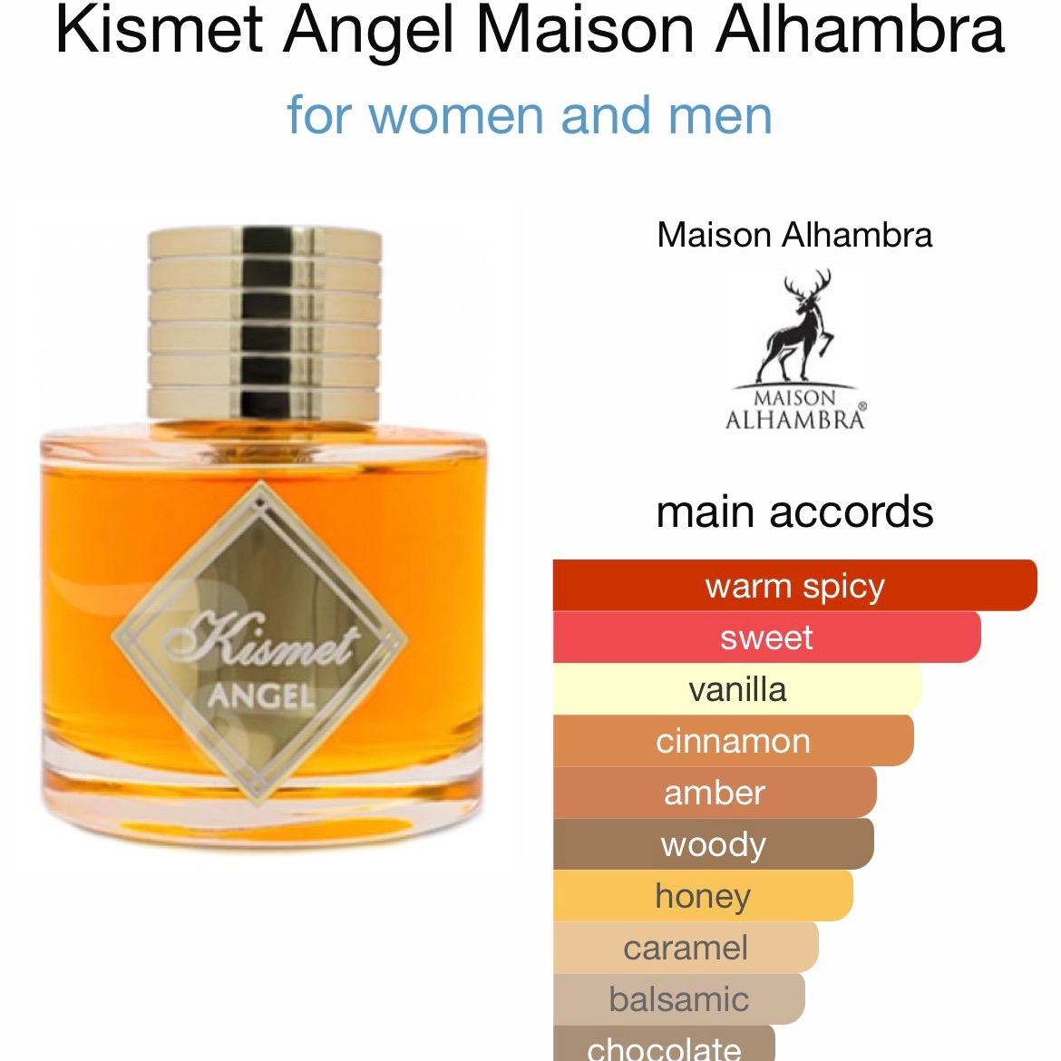 MAISON ALHAMBRA KISMET ANGEL , 3.4 Fl Oz (Pack of 1), 100.0 milliliters Fragrance Luxury Perfume Scent. Vanilla, Cinnamon, Caramel, Dark Chocolate Aroma Blend Daily