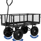 400 lbs 10" Flat Free Tires Steel Garden Cart with 180° Rotating Handle and Removable Sides, 4 Cu.Ft Capacity Utility Heavy Duty Garden Carts and Wagons