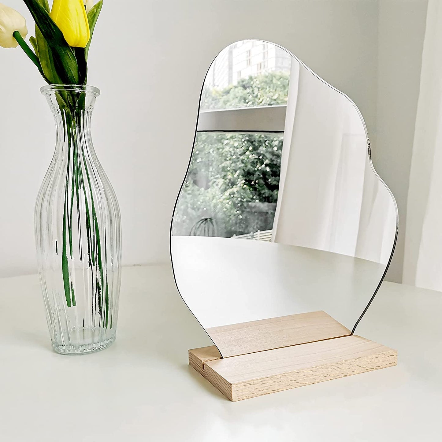 Room Decor Desk Mirror, Decorative Locker Mirror, Cute Room Decor Aesthetic Table Frameless Mirror, Asymmetrical Cloud Mirror