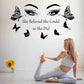 Inspirational Wall Decal Quotes Eyelash Eyes Wall Stickers Motivational Word Letter Decals She Believe She Could So She Did Wall Art Positive Sayings Sticker for Women Girls Bedroom Living Room Decor