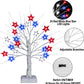 2 Pack 18 Inch 4th of July Patriotic Decorations Tree Light with 24 LED Red White Blue Star Lights, USB/Battery Operated Fourth of July Independence Day Lighted Tree for Home Table Party Decor