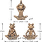 Frog figurines yoga zen decor – frog yoga statues for home decor,set of 3 yoga statues and sculptures meditation decor for shelves,zen decor yoga statue shelf decor accent antique bronze color
