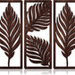 3 Pcs Boho Wooden Art Wall Decor Leaf Sign Wall Accent Rustic Palm Leaf Wood Art Wall Hanging Sculpture Vintage Tropical Plant Wood Wall Plaque for Home Bathroom Living Room Office Decoration (Brown)
