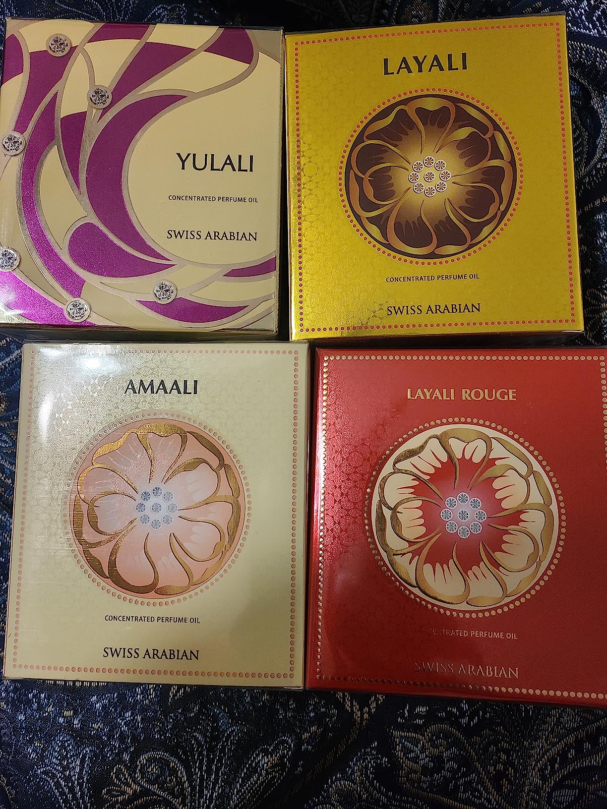 Swiss Arabian Amazing Collection Layali,Yulali,Amaali & Layali Rouge concentrated perfume oils 15ML (0.5Oz). (AMAZING COLLECTION)