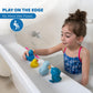 Bathtub Splash Guard Play Shelf Area - Toy Tray Caddy Holder Storage - Suction Cups Attach to Bath Tub - No Mess Water Spill in Bathroom - Fun for Toddlers Kids Baby (White)