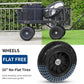 400 lbs 10" Flat Free Tires Steel Garden Cart with 180° Rotating Handle and Removable Sides, 4 Cu.Ft Capacity Utility Heavy Duty Garden Carts and Wagons