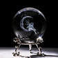 60mm 3D Laser Engraved Crystal Fairy & Moon Ball Figurine 3D Crystal Ball Sphere with Stand Glass Paperweights Table Decor for Girls Daughters
