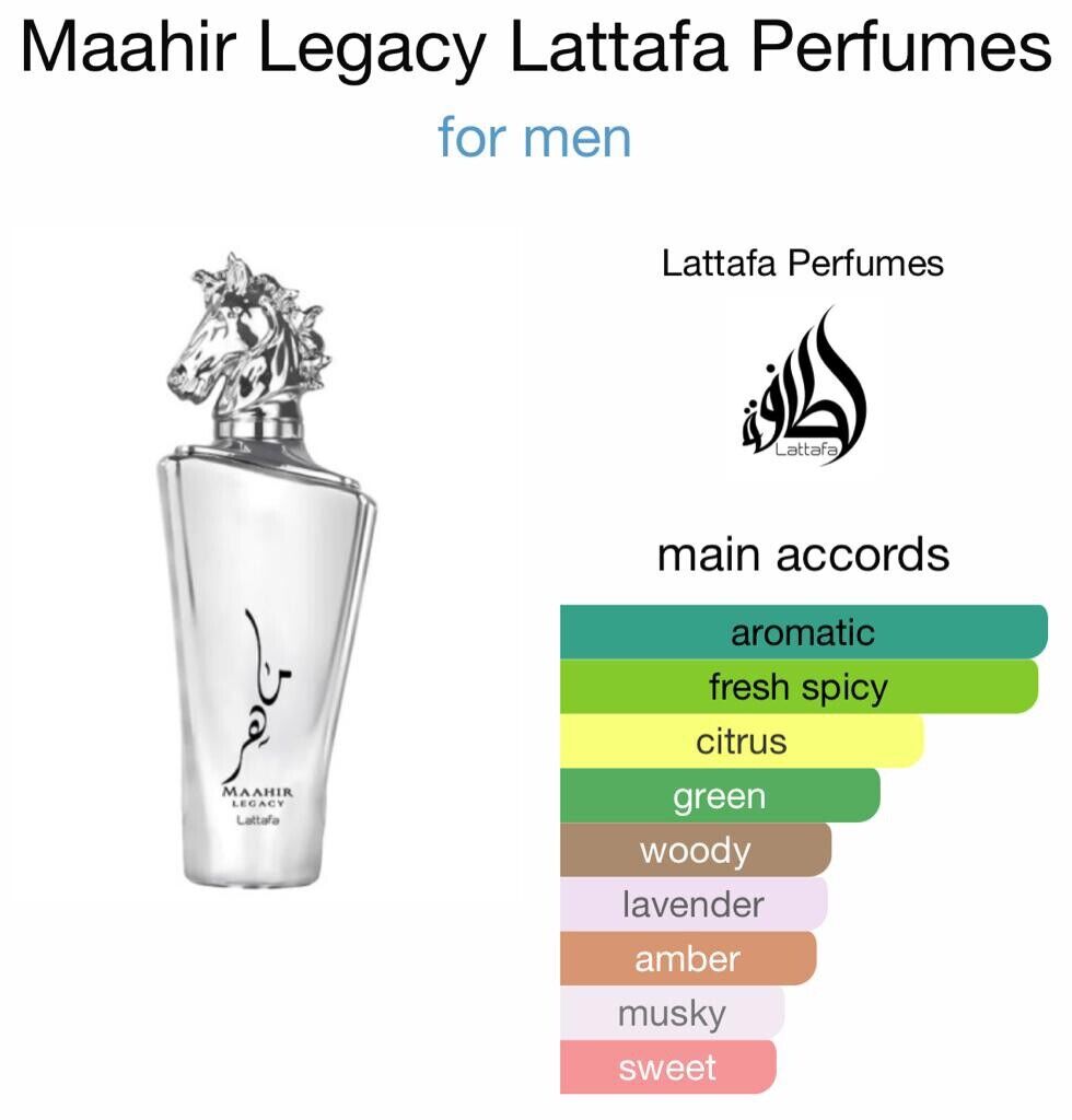 Lattafa Maahir Legacy Eau de Parfum Spray for Men, 3.4 Ounce