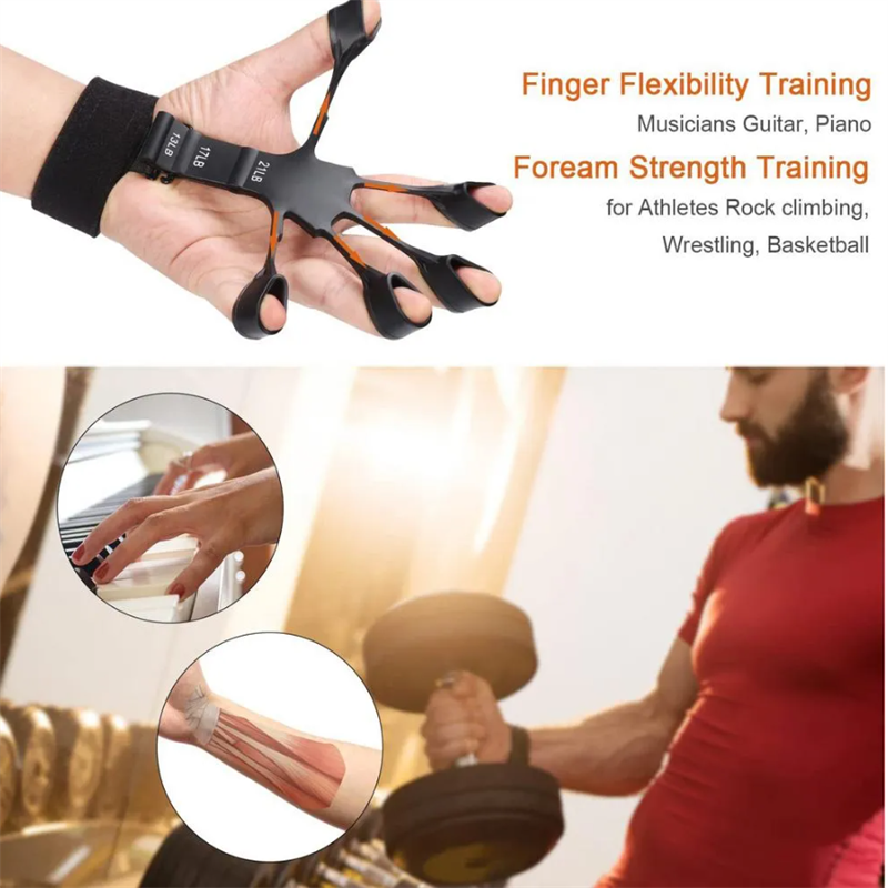 Silicone Grip Device Finger Exercise Stretcher Finger Gripper Strength Trainer Strengthen Rehabilitation Training