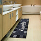 Laundry Collection Checkered Border Non-Slip Rubber Back Runner Rug, 20" x 59", Black