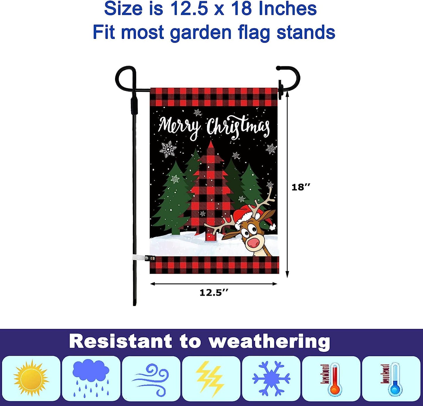 Seasonal Garden Flags Set of 12 Double Sided 12 x 18 Inch Yard Flags, Small Garden Flags for Outside, Fall Winter Halloween Christmas Outdoor Flags, Holiday Garden Flags for All Seasons