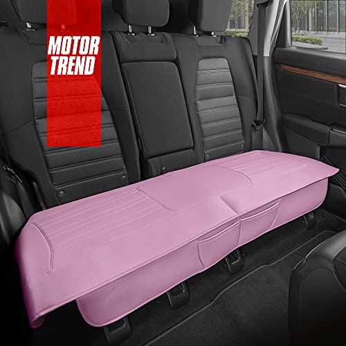 Motor Trend Beige Faux Leather 2-Pack Car Seat Cover for Front Seats, Padded Car Seat Protectors with Storage Pockets, Premium Interior Covers, Front Seat Covers for Cars Truck SUV Auto