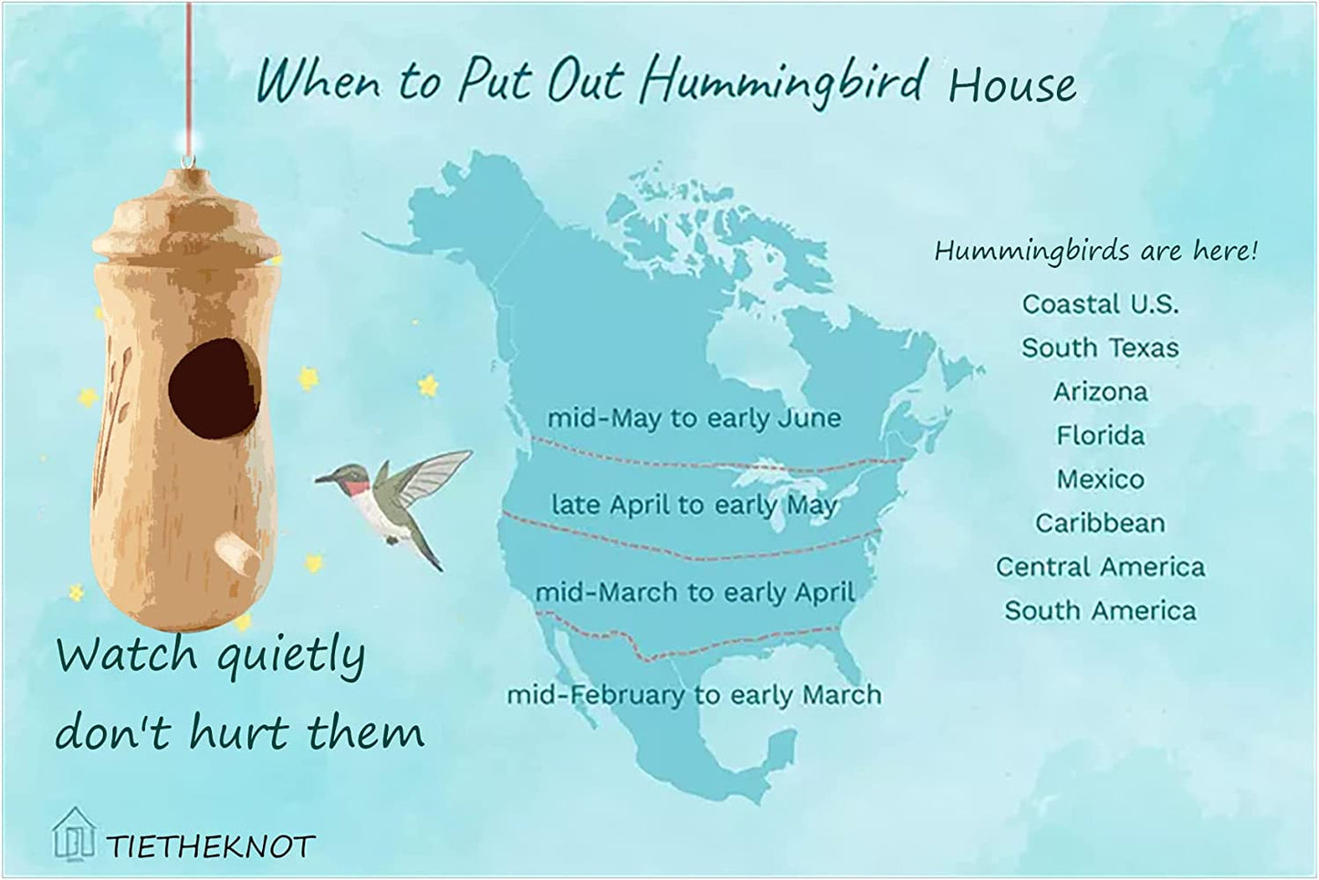 2PCS Hummingbird House 2022 New for Outside Wooden Hanging Hummingbird Houses Garden Decor Pet Cottage