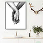 Love and Hand in Hand Wall Art Canvas Print Poster,Simple Fashion Black and White Sketch Art Line Drawing Decor for Home Living Room Bedroom Office(Set of 3 Unframed, 16x20 inches)