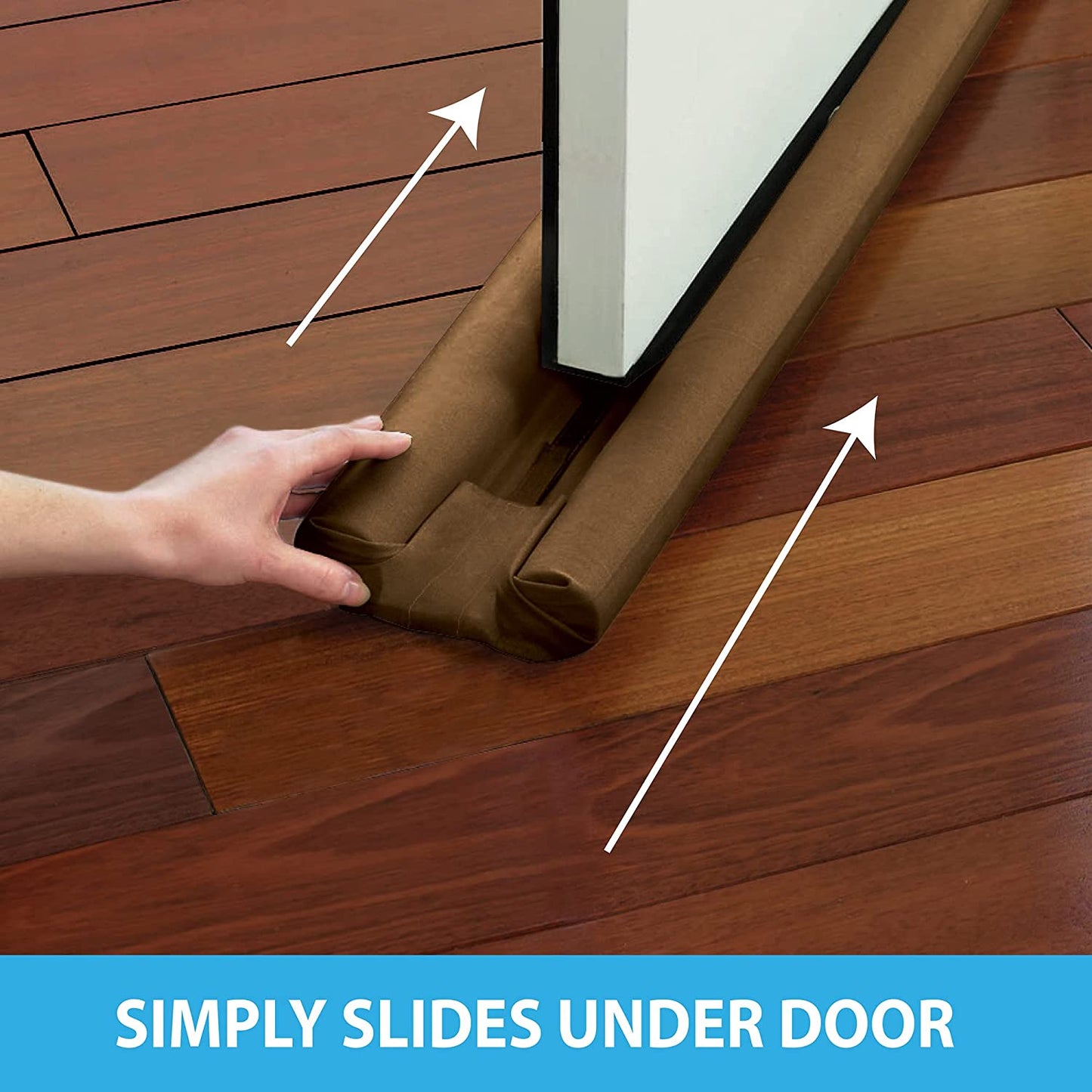 Single, Window and Door Draft Stopper, Bottom-of-Door Soundproofing, Trademarked and Patented Original Under-Door Dust, Wind, and Noise Draft Stopper, 36 Inches, Brown