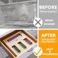 Bag Storage Organizer for Kitchen Drawer, Bamboo Organizer, Compatible with Gallon, Quart, Sandwich and Snack Variety Size Bag (1 Box 4 Slots)