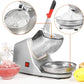 Electric Ice Crushers 300W 2000r/min w/Stainless Steel Blade Shaved Ice Snow Cone Maker Kitchen Machine (Silver)