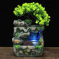 Atomizing Rockery Water Desktop Fountain with LED Lights & Atomizer，Desktop Fountain Waterfall for Indoor Outdoor Office Home Decor