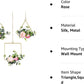 Artificial Flower Hoop Wreath, Set of 3 Hanging Floral Wall Decor with Silk Roses and Eucalypts Leaves for Wedding Party Nursery Wall Home Decoration