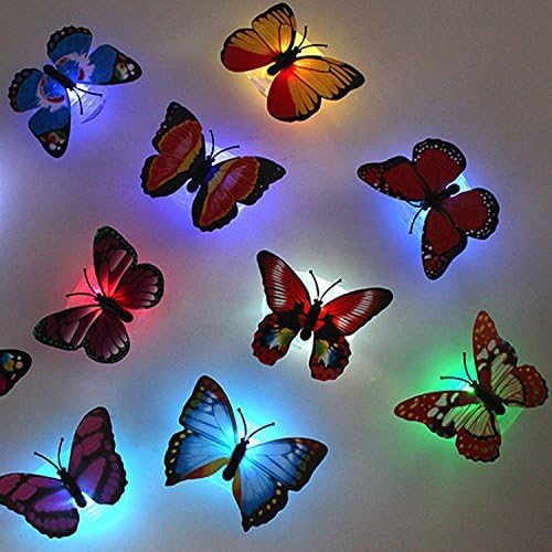 LED Butterfly Decoration Night Light 3D Butterfly Sticker Wall Light for Garden,Backyard,Lawn,Party,Festive(12PCS)